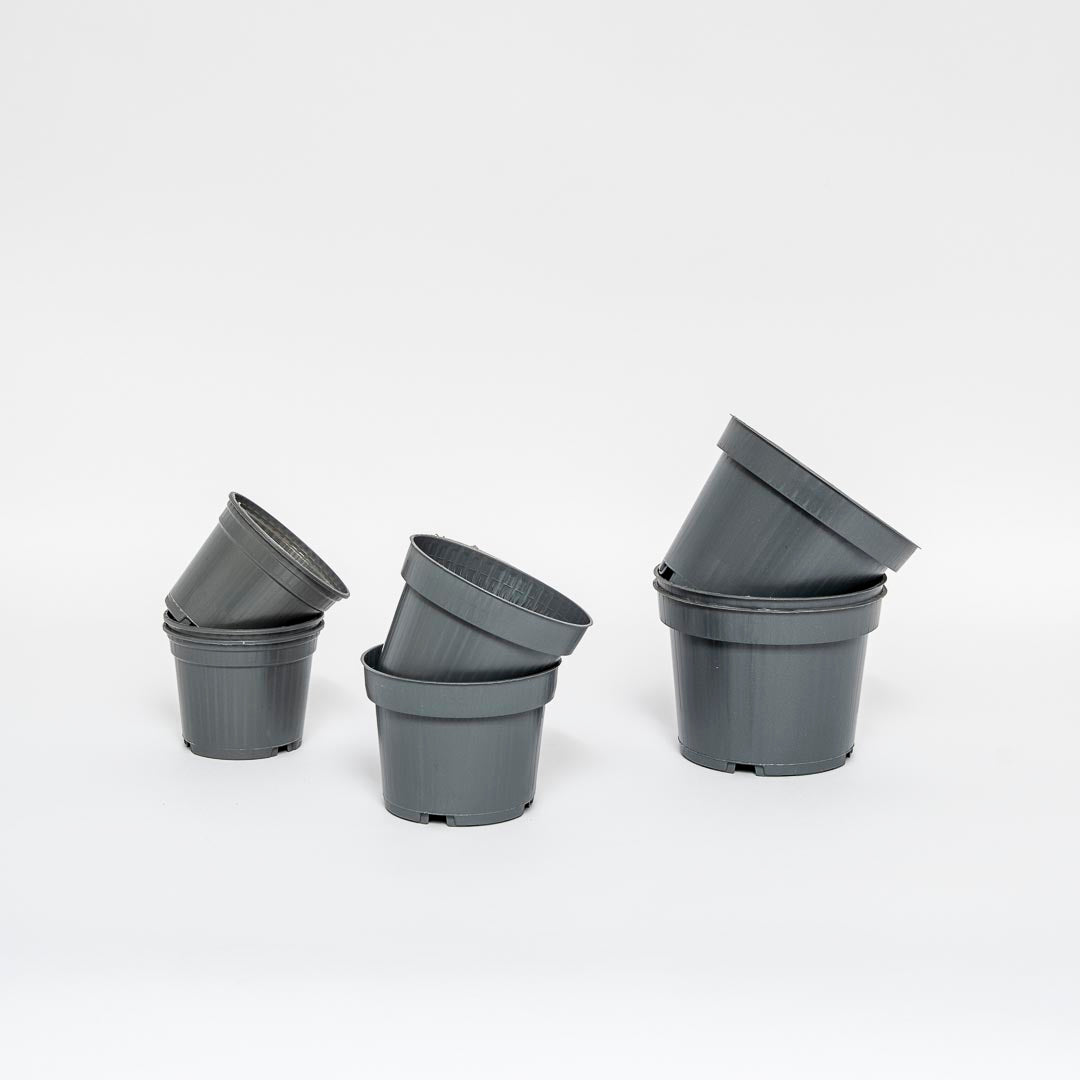 Set di vasi per piante, grigio riciclato