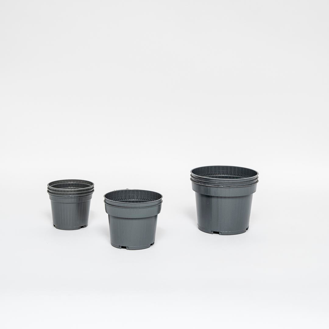 Set di vasi per piante, grigio riciclato