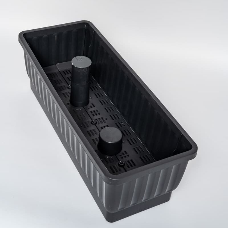 Jardinière de balcon Venezia avec système de stockage d'eau et indicateur de niveau d'eau, 60 cm, anthracite