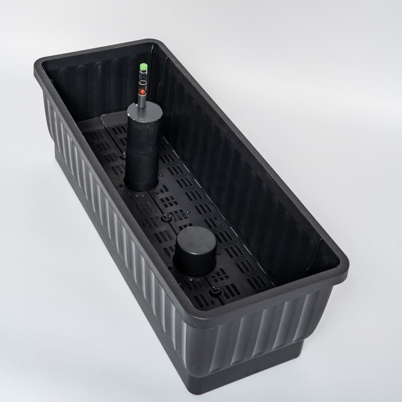 Fioriera da balcone Venezia con sistema di accumulo dell'acqua e indicatore del livello dell'acqua, 60 cm, antracite